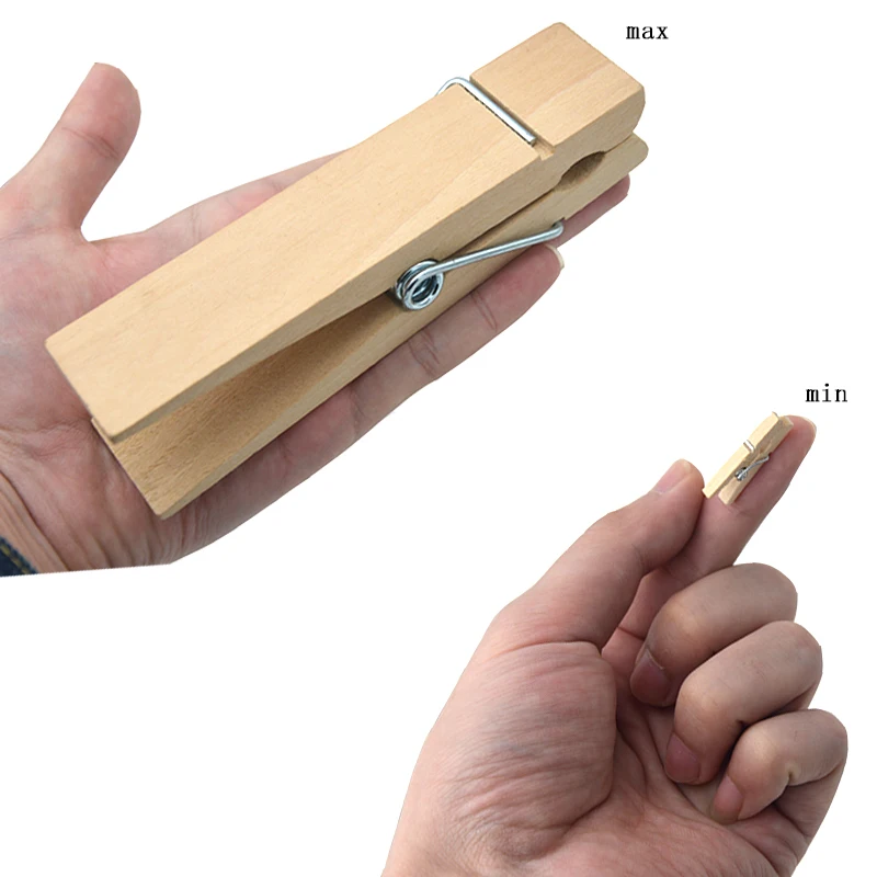 Wooden Clips 1/20/30/50 PCS Different Sizes 25mm/35mm/44mm/150mm Natural Wooden Clips For Photo Memo Office Clothespin Craft Decoration Pegs