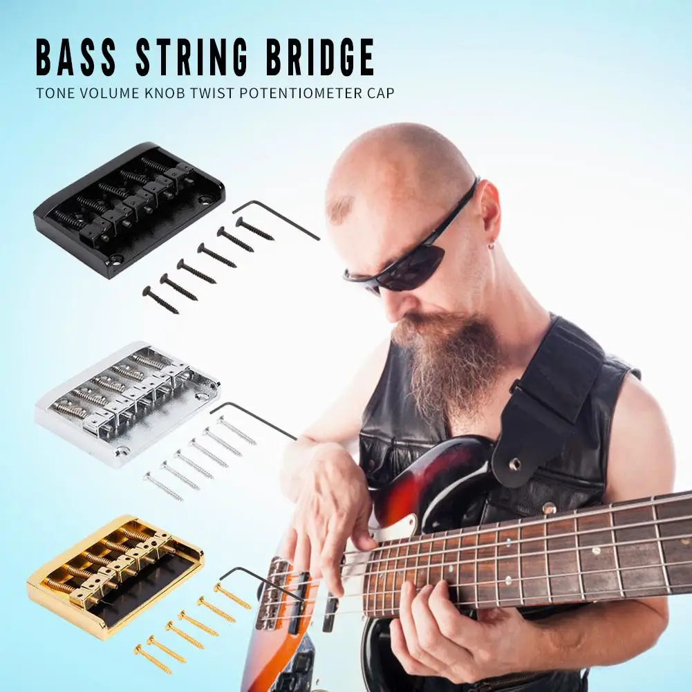 

5 Strings Bass Bridge with 6 Screws Various Specifications Optional Practical for Bass Guitar Electric Guitar Accessories