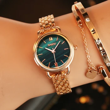 

Emerald Printed Women Dress Watch Women's Top Fashion Luxury Brand Crystal Quartz Watches Ladies Gold Stainless Steel Clock