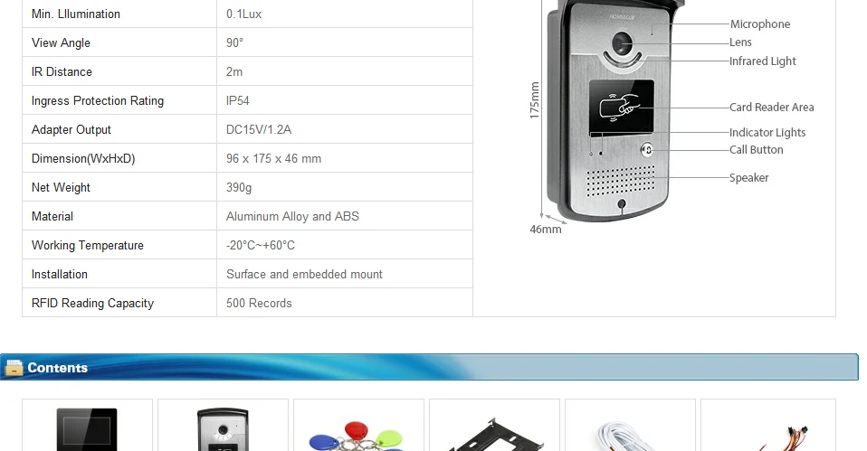 HOMSECUR 4.3inch Wired Video Door Entry Call System with Intra-monitor Audio Intercom XC001+XM403