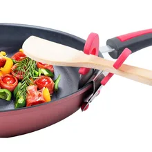 Кухонные гаджеты щипцы держатель сковорода край Лопата Зажим инструменты для приготовления пищи горшок зажимы нержавеющая сталь случайные цвета шпатель стеллаж для хранения