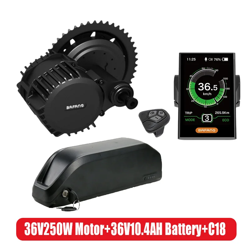 36V250W 10.4AH C18 BBS01B BBS01 BBS02B Bafang 36V 250 W/350 W/500 W Средний привод электродвигателя комплект с 36V 13AH 20Ah литий-ионный аккумулятор вниз трубки, фара для электровелосипеда в Батарея - Цвет: 36V250W 10.4AH C18