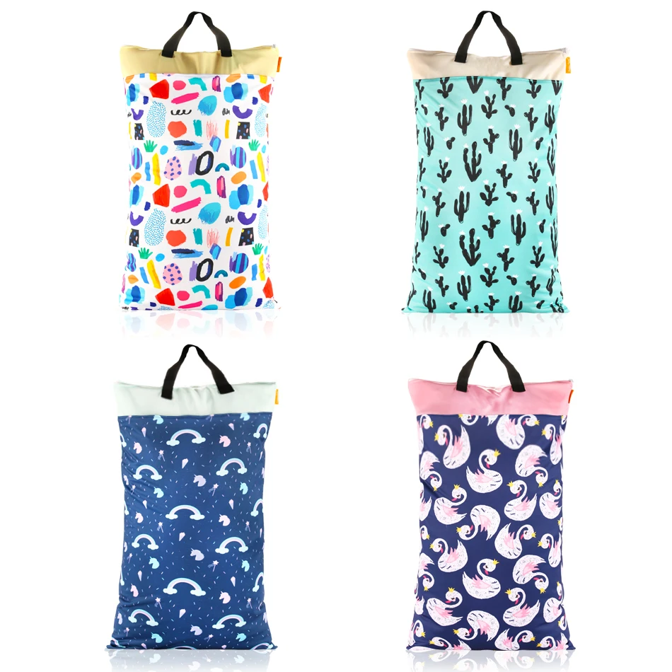HappyFlute Polyester PUL Waterproof Baby Bags for Mom Baby Stroller Use 40*70cm Big Size