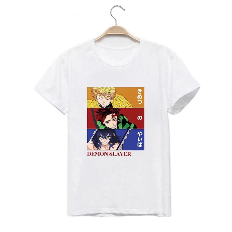 Футболка LUSLOS Kimetsu No Yaiba женская с принтом японского аниме крутая уличная одежда в