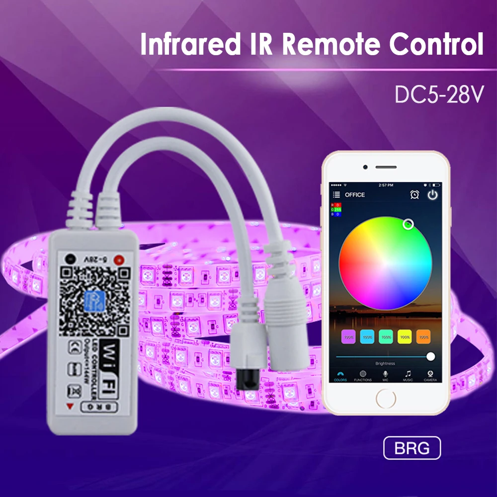 Wi-Fi RGB светодиодный смарт-контроллер полосы для 5050 3528 работы w Alexa Android/IOS APP