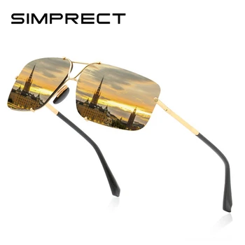 

Q·VISELD Rimless Polarized Sunglasses Men 2019 Retro Sunglasses Vintage Square Anti-Glare Driver'S Sun Glasses For Men Oculos