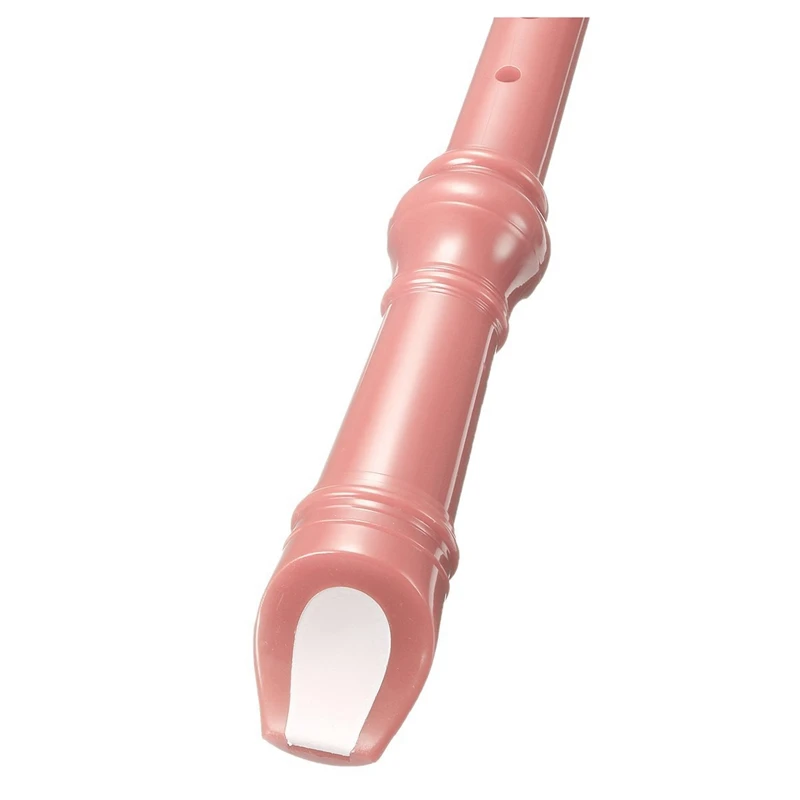 8-hole Soprano Descant Recorder Pink With Cleaning Rod+ Case Bag Music Instrument Pink