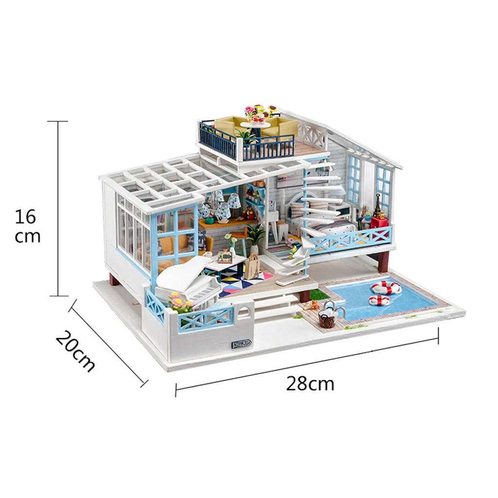 3D деревянные DIY Миниатюрные домики мебель светодиодный свет Дом головоломка украшения творческие подарки с новым дизайном