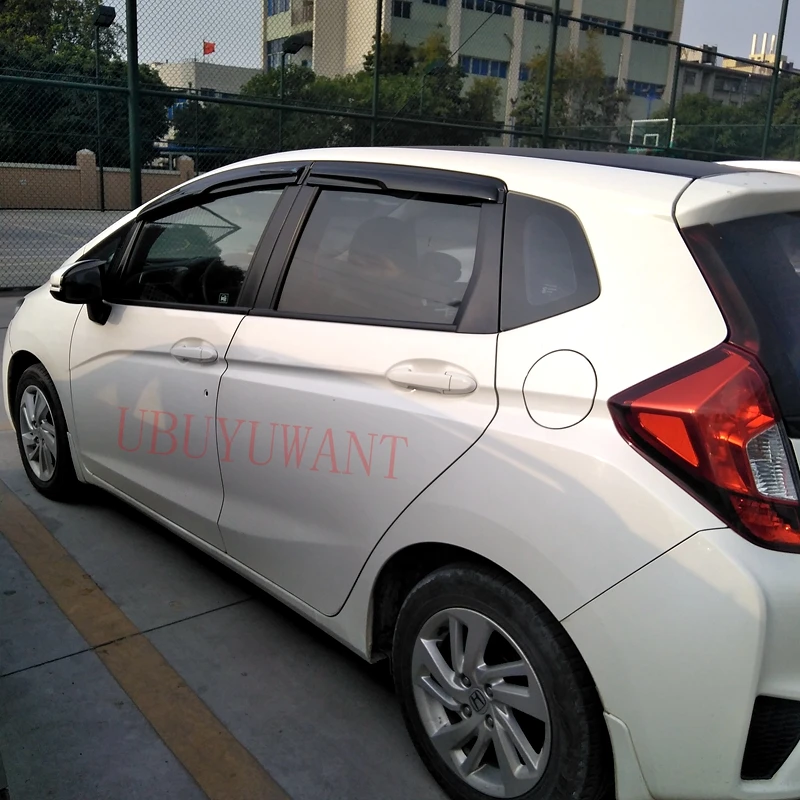 

For Honda FIT JAZZ 2015 2016 2017 Plastic Black Window Visor Vent Shades Sun Rain Deflector Guard Auto Accessories 4PCS/SET