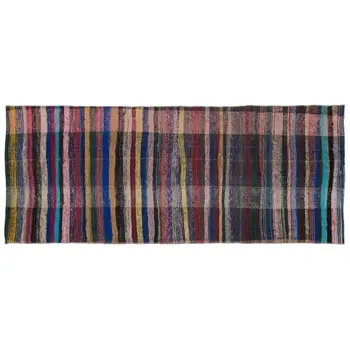 

Handmade Multicolor Vintage English Striped Rug Runner Rug 120x290 Cm-3'11''X9'6''