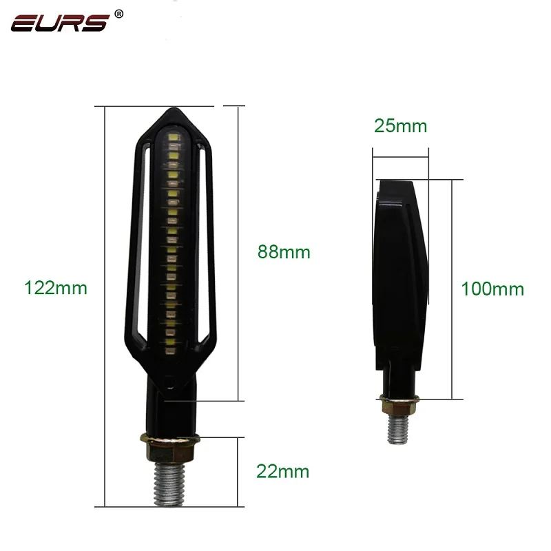 EURS 2 шт супер яркие универсальные двухцветные пластиковые мотоциклетные СВЕТОДИОДНЫЕ указатели поворота сигнальная лампа Высококачественная для бега