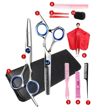 

Professional Hairdressing Cutting Steel Thinning Scissor Barbershop Set Hair Cape Hair Cutter Comb