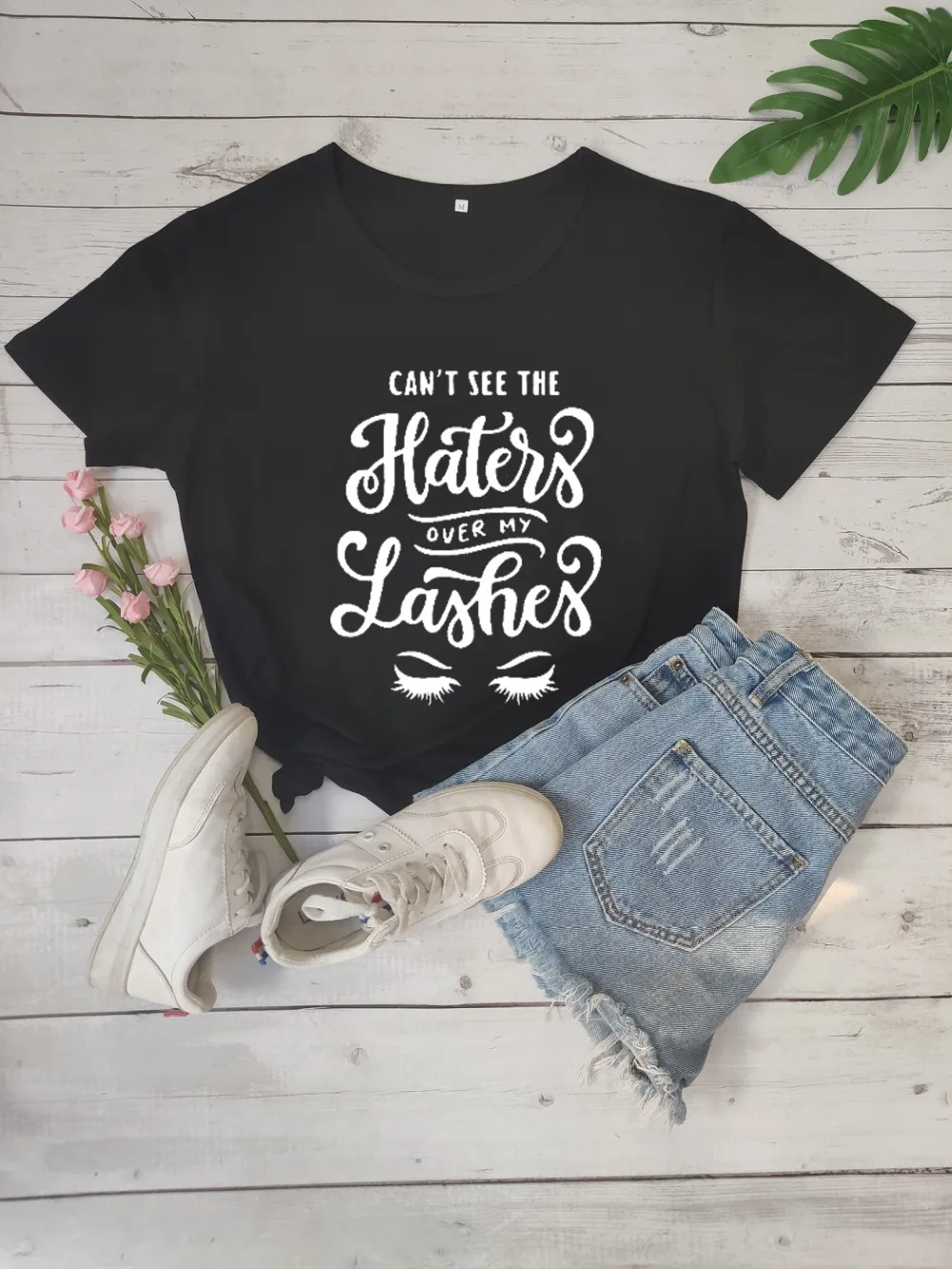 Cant See The Haters For My Lashes футболка для макияжа футболка для художника ресницы Забавный Графический Женский модный тройник лозунг tumblr Топы в готическом стиле