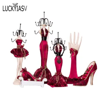 

Resin Iron Model Ring Earring Necklace Display Rack Hand Model High Heels Sofa Ring Display Stand Princess Jewelry Props Display