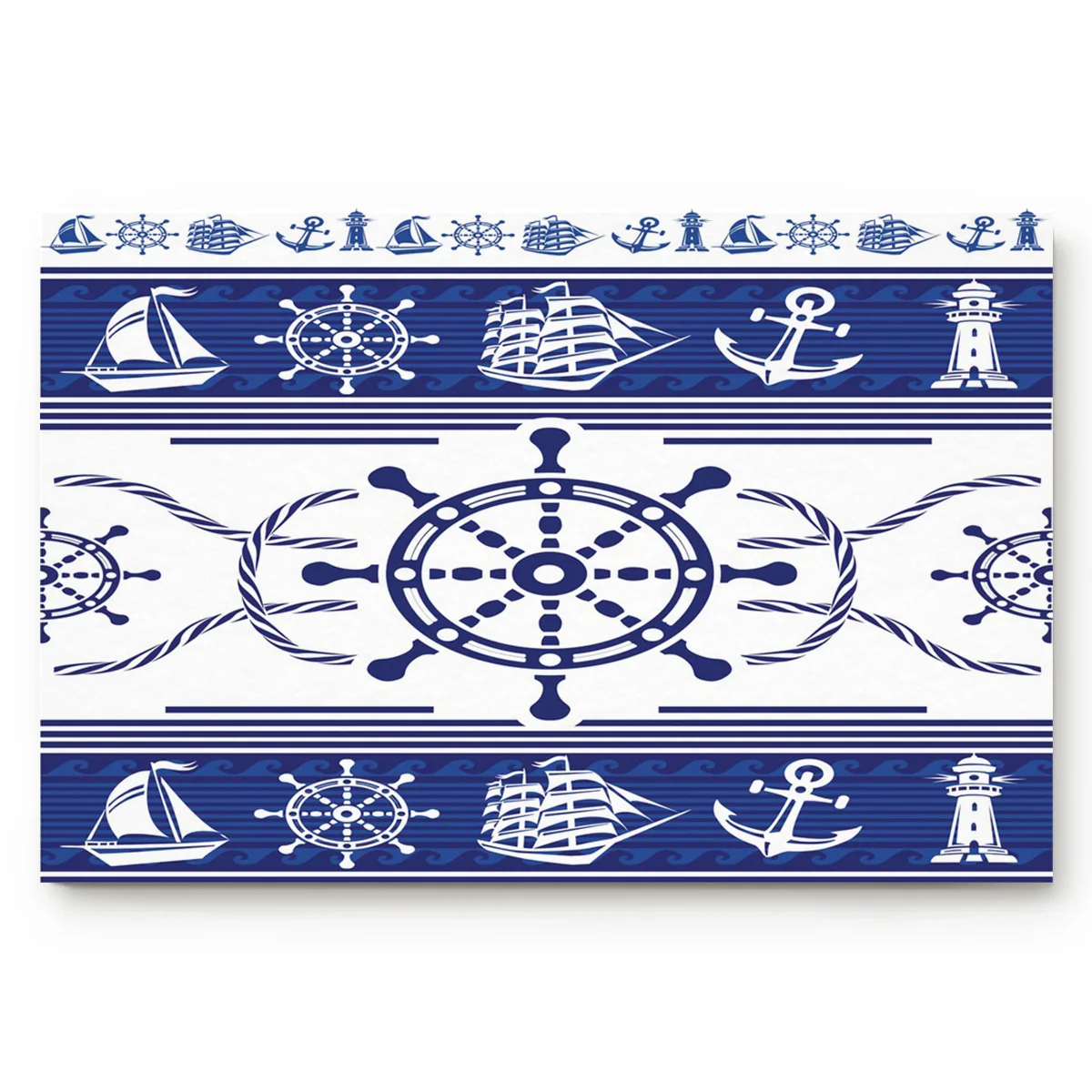 

Anchor Under The Rudder Blue Banner Banner Pattern Design Sea Sail Marine Marker Yacht DoorMat Outdoor Indoor Bathroom Rug