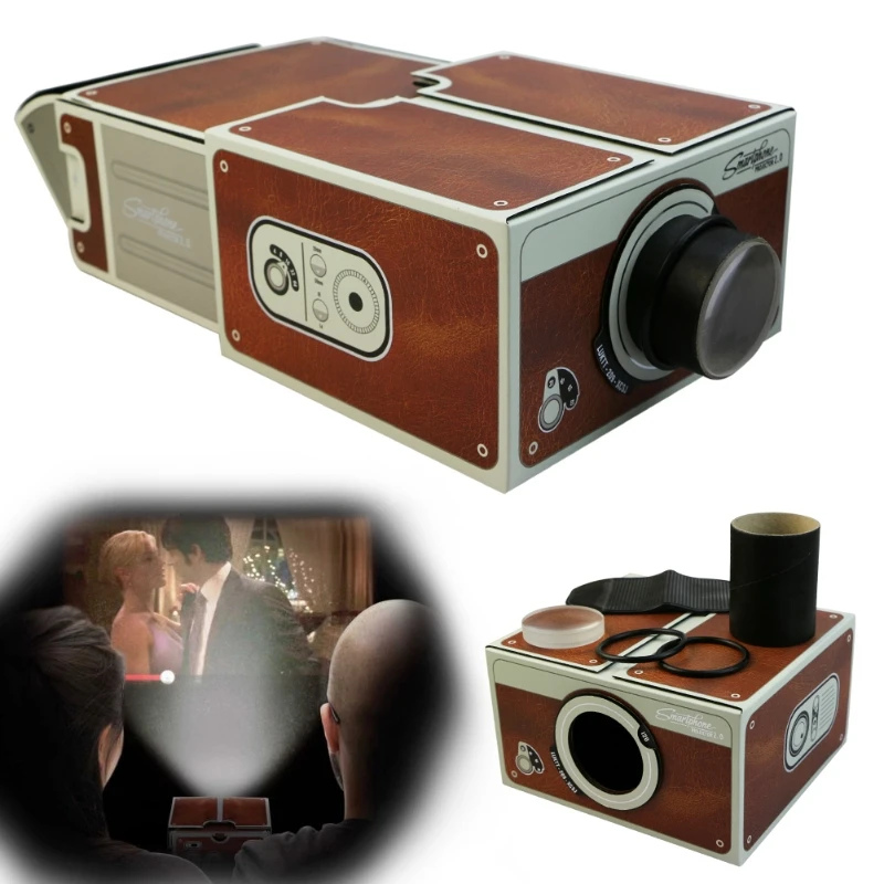 Мини Портативный картонный смартфон проектор 2,0 домашний кинотеатр DIY мобильный кинотеатр