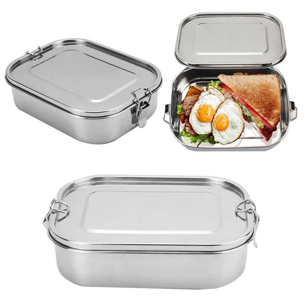Горячее предложение! Распродажа! Ланч-бокс из нержавеющей стали Bento box, однослойный контейнер для еды, портативный герметичный тепловой Ланч-бокс для студентов и взрослых