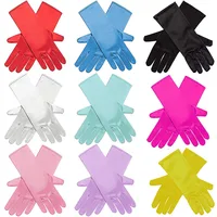 3-10Y Girls Satin Gloves Snow Queen Glove  Princess Costume for Kids Party, Wedding, Formal Pageant Birthday Party 1