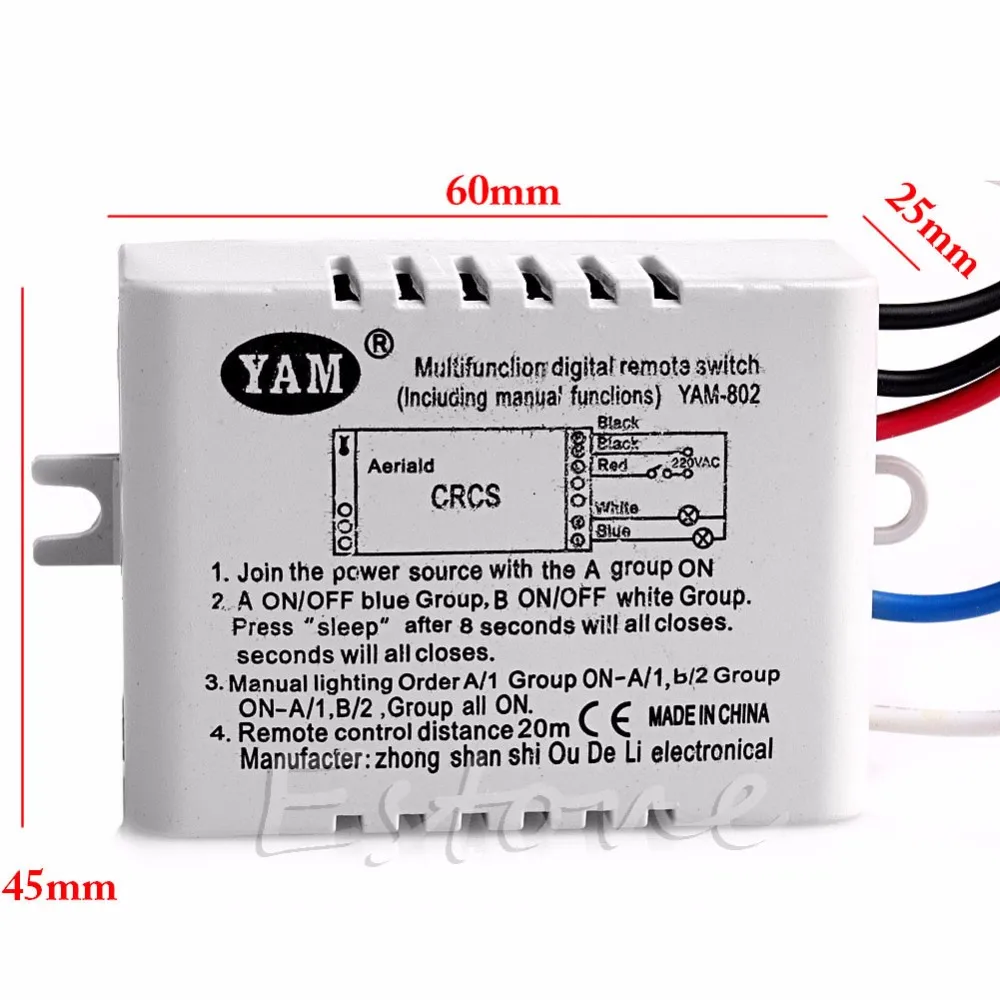 220V 1/2/3 способа Беспроводной на включение/выключение лампы дистанционного Управление переключатель приемник передатчик#1