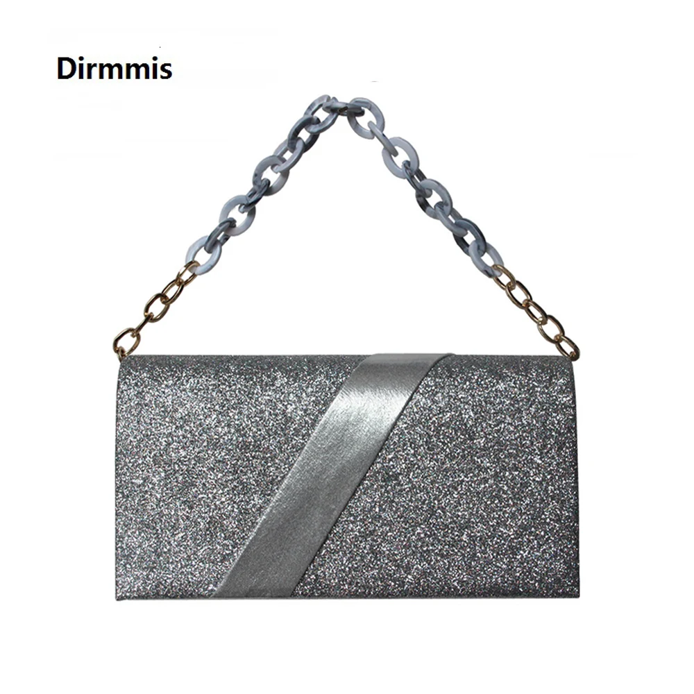 

New Fashion Purse Women Messenger Bags Solid Luxury Silver Evening Bag Glitter Woman Shoulder Handbag Party Casual Day Clutch