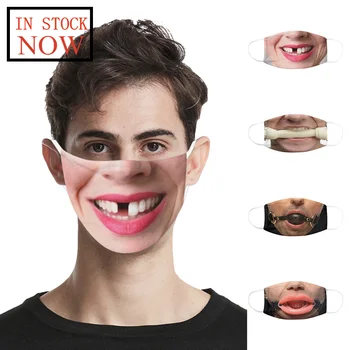 

Unisex Adult Printed Funny Face Outdoor Mouth Breathable Cycling Mask Face Mask Fashion Mondkapjes Wasbaar Masque De Protection