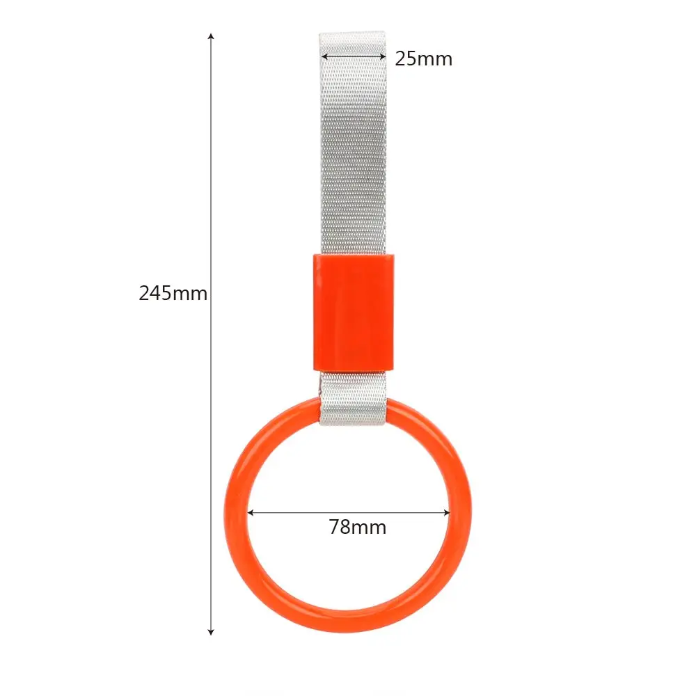 4 Pieces Tsurikawa Ring Heart-Shaped Car Hand Strap Decorative Warning Loops Rear Bumper Warning Ring for Car Interior Exterior Decoration White