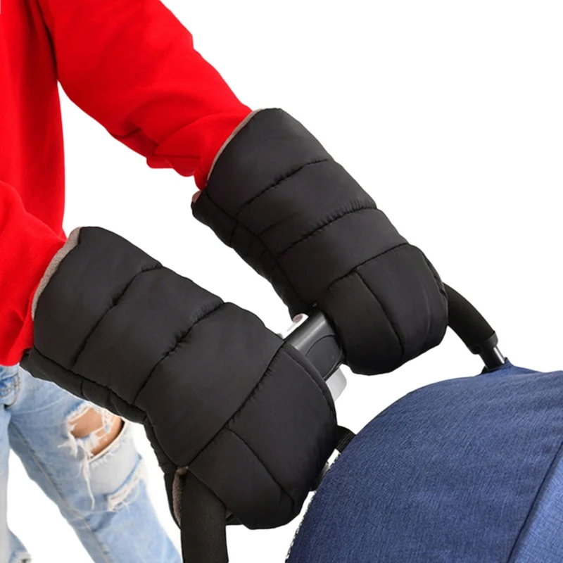 Hot Waterproof Stroller Mittens Winter Warm Stroller Hand Muff Plus Velvet Thicken Stroller