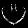 Silver Color Tone Crystal Tennis african jewelry set Earring wedding jewelry necklace bridesmaid jewelry sets for women necklace ► Photo 3/6