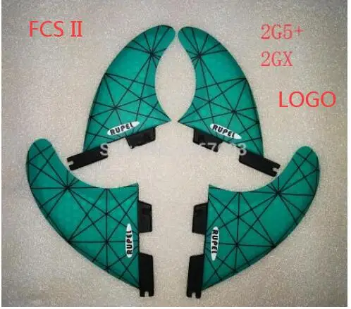 FCS II G5GX LOGO FCS II G7G5 доски для серфборда плавники для серфборда Quad набор стекловолокна серфинга зеленая линия G5GX M L - Color: FCS II G5GX LOGO