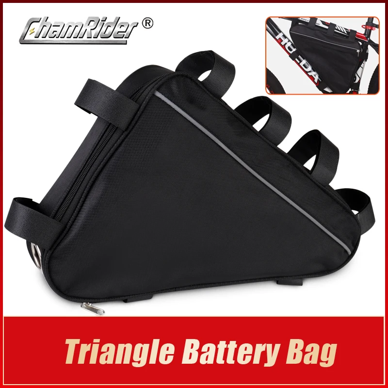 36V 48V 60V 72V E BIKE Electric Bicycle Triangle Battery Bag Black