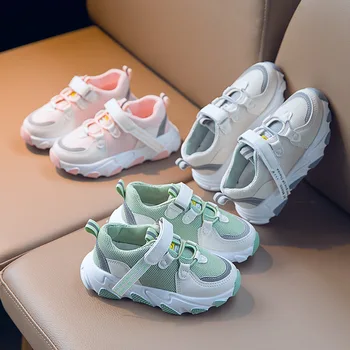 

Kids Flat 2020 Autumn Children Mesh Breathable Shoes Baby Girls Sport Sneakers Boys Fashion Casual Trainers Green
