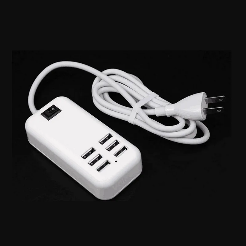6-Порты и разъёмы USB с подзарядкой от USB Зарядное устройство мобильного телефона Зарядное устройство мульти Порты и разъёмы интеллигентая(ый) usb-кабель для быстрой зарядки USB мульти-функциональное гнездо KY94