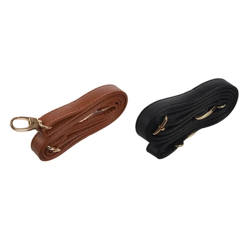 

NEW-2 Pcs DIY Replacement Leather Bag Shoulder Strap Handle Cross Body Adjustable 140x2Cm, Black & Brown