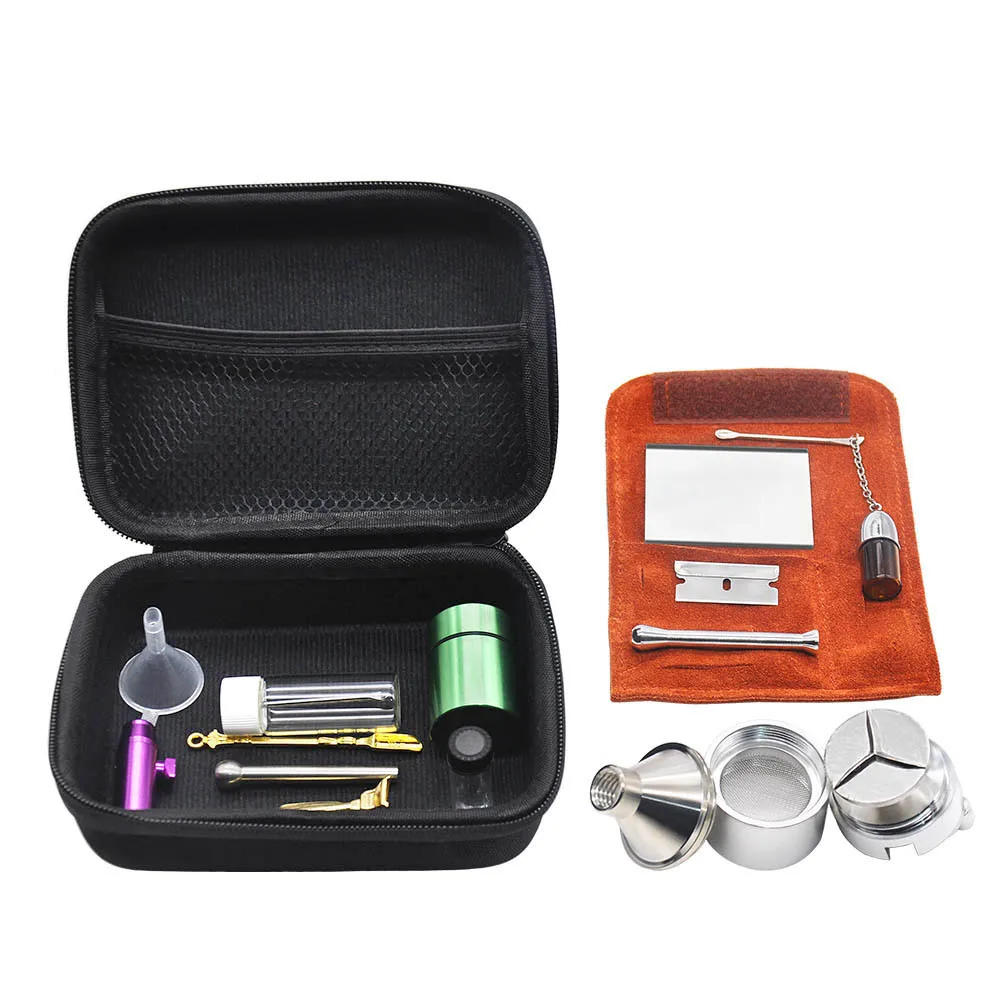 

Smoke Tool Set 12 pieces Rainbow Herb Grinder Tobacco Bag Snuff Portable Smoking Water Pipes Accessories Man's Gift