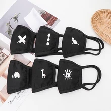 1 шт., хлопковая маска для губ, теплая, утолщенная, половинная лицевая маска, рисунок с героями мультфильмов, Анти-пыль, антибактериальный респиратор, защита для лица