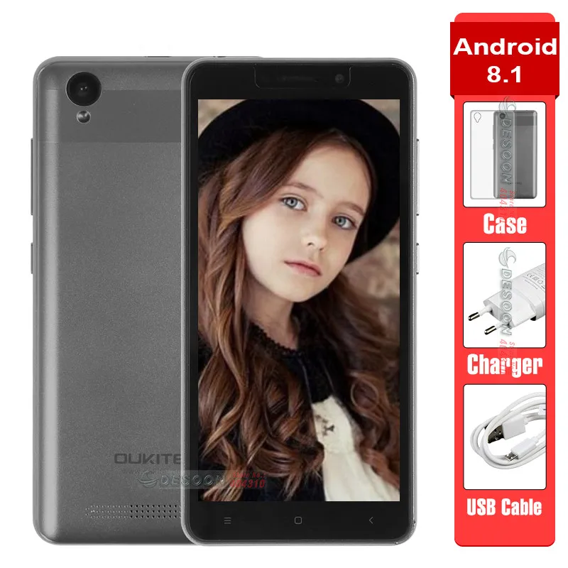 

Oukitel C10 Android 8.1 Smartphone 5.0 inch 18:9 Display 3G 1GB+8GB MTK6580 Quad Core 1.3GHz Dual SIM 2000mAh Mobile Phone
