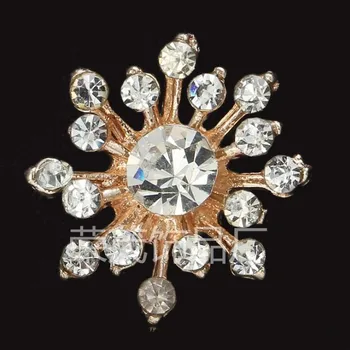 

10pcs/lot gold flower rhinestone embellishment button decorative diy hair accessories crafts supplies
