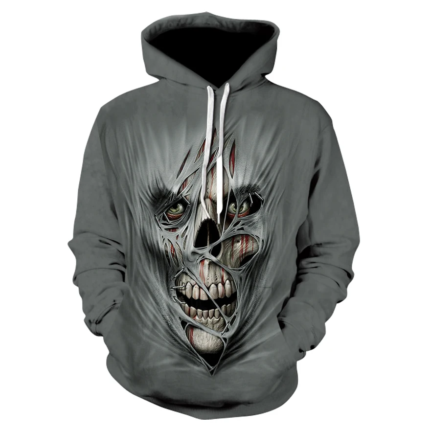 Waliicorners Skull Fake Punk Hip-hop Rock Two-piece Heavy Metal Hoodie Long-sleeved 3d Pullover Hoodie 18 H6e6e15e3050f44b496be0bf9c56e16d3k