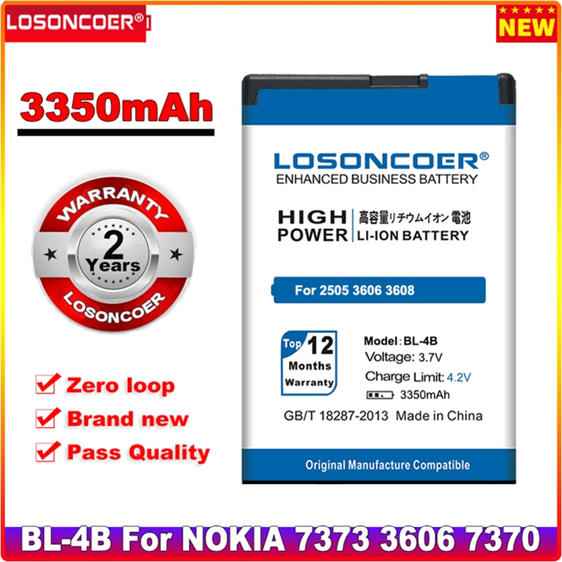 Аккумулятор LOSONCOER для NOKIA 3350 7373 мАч аккумулятор 2505 7370 3606 3608 2670 2660 2630 6111 5000 7070 7088 +