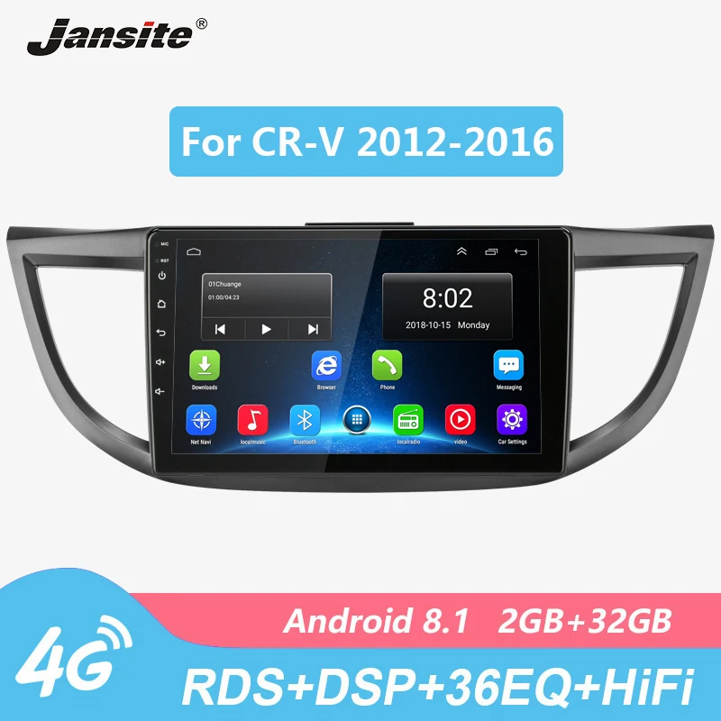Jansite 10 &quotАвтомобильный радиоплеер для Honda CR V 2012 2016 Android gps Wifi 2G + 32G мультимедиа