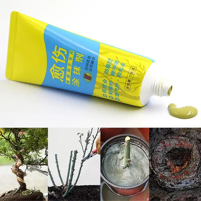 100 G Fa Sebvágás Paszta Kenet Ágens Metsző Összetett Tömítő Növény Gondozás Bonsai Rózsa Cut Gyógyító Szer Kefével - Image 2