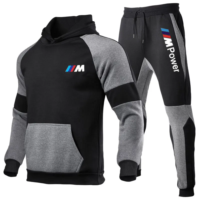 Мужской комплект из 2 предметов спортивный костюм толстовка + брюки BMW M размер