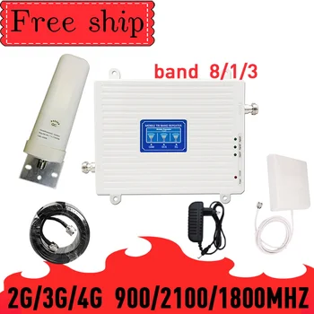

GSM 900 LTE DCS 1800 WCDMA 2100mhz Cell Phone Signal Booster three band 2G 3G 4G gain 70dB Mobile Cellular Signal Repeater