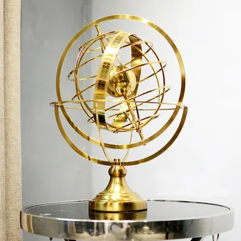 

Rotating globe decoration high-grade luxury European office model room TV cabinet ornaments metal handicrafts home decoration