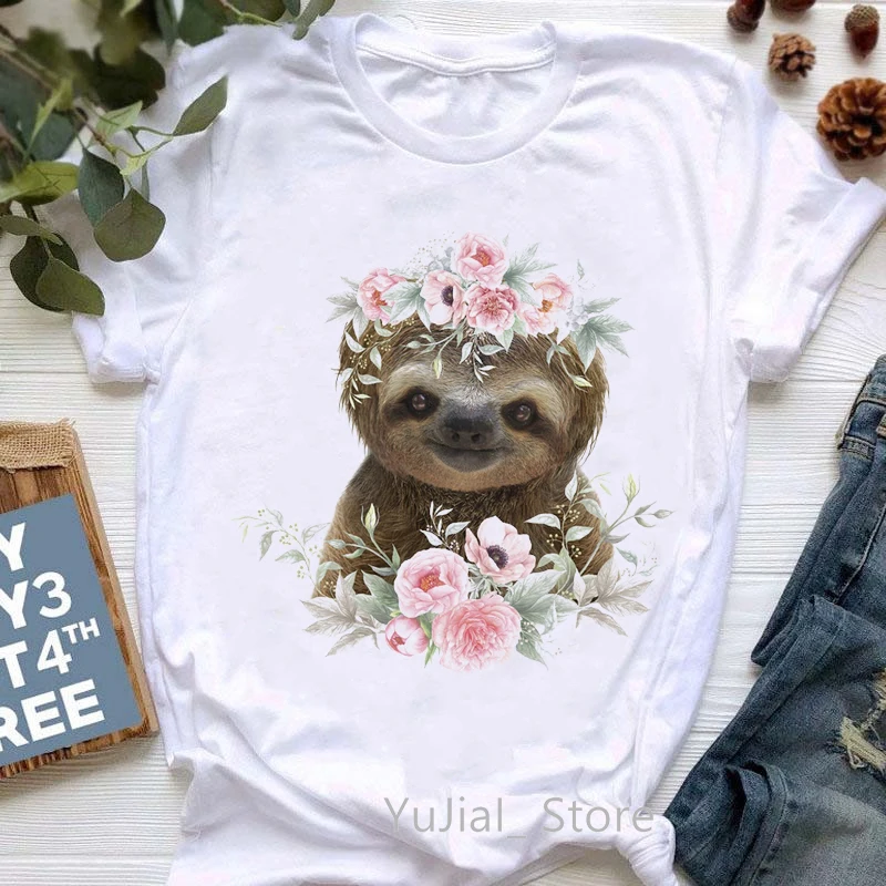 

2022 Hot Sale Rainbow Unicorn Pink Flowers T-Shirt Women'S Clothing Tshirt Femme Summer Fashion Tops Tee Shirt Female TSHIRT