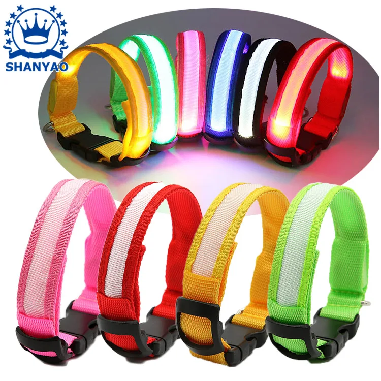 

Dongguan LED Luminous Pet Collar Flash Dog Neck Ring Night Light LED gou xiang lian Pet Supplies