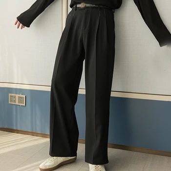 

EWQ / 2020 New Fashion spring Pants Man Loose Casual Mid Waist High Street Solid Trousers Male Straight Korean Version Men 9A466