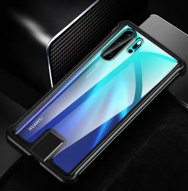 Модный чехол для huawei P30/Pro 9h твердость прозрачное закаленное стекло и Алюминиевый металлический слайдер для huawei P30 Pro тонкий жесткий - Цвет: Черный