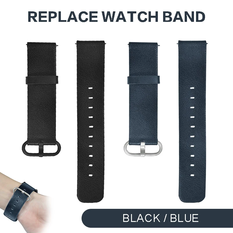 

Pohiks Men Sport Cow Leather Strap Replacement Watch Band for Huami Amazfit GTS Leather Strap for Amazfit GTS Smart Accessories