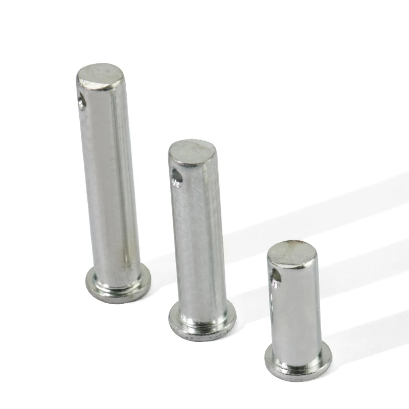 M8 M10 M12 Clevis Pins with Head Carbon Steel with Zinc Plat Shaft Flat Head with Hole Positioning Pins Cylindrical Pin Bolt Pin